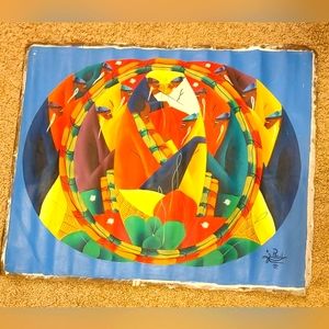 Hatian Folk Art Painting By G. Paul. " Pascual De Jesus "